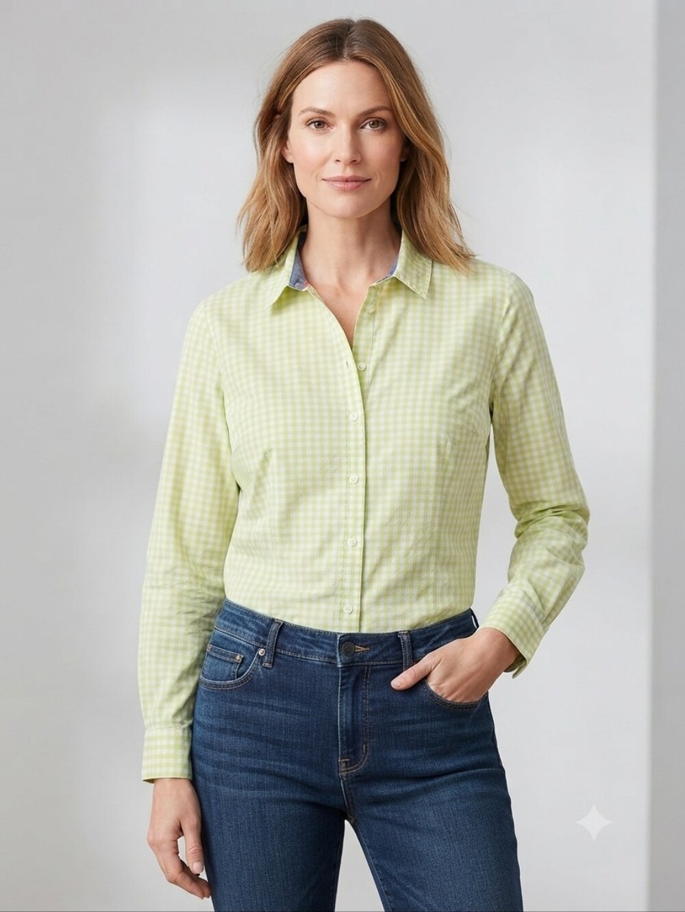 Charter Club Shirt Shop Gingham Button-Down - Size 14 - 100% Cotton